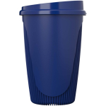 Vaso reutilizable con tapa clip y reborde aislante 350ml color azul segunda vista lateral