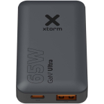 Cargador de viaje rápido con puertos USB-C y USB-A 65W Xtorm color negro