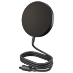 Cargador magnético de escritorio con USB-C y potencia de 15W Zens color negro segunda vista frontal