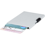 Tarjetero magnético con protección RFID y materiales reciclados color plateado