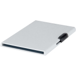 Tarjetero magnético con protección RFID y materiales reciclados color plateado tercera vista