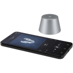 Altavoz magnético compacto con acabado en aluminio y potencia 3W color plateado tercera vista