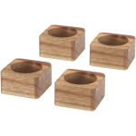 Servilleteros de acacia resistente con acabado veta natural color madera