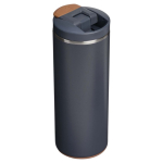 Vaso térmico doble pared hermético con tapa fliptop 350ml Stanley color azul grisáceo segunda vista trasera