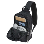 Bolsa bandolera urbana con bolsillos y correa acolchada 9L color negro tercera vista