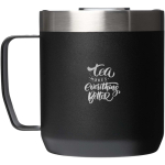 Taza térmica con tapa antisalpicaduras acero inox 350ml Stanley color negro vista impresa logo 2