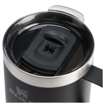 Taza térmica con tapa antisalpicaduras acero inox 350ml Stanley color negro vista detalle 1
