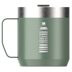 Taza térmica con tapa antisalpicaduras acero inox 350ml Stanley color verde oscuro vista impresa logo 2