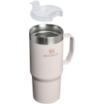 Taza térmica con tapa antiderrames y doble pared 473ml Stanley color rosa claro