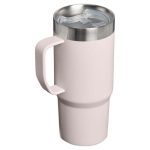 Taza térmica con tapa antiderrames y doble pared 473ml Stanley color rosa claro segunda vista trasera