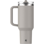 Vaso térmico con pajita abatible a prueba de fugas 1,18L Stanley color gris tercera vista trasera