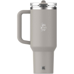 Vaso térmico con pajita abatible a prueba de fugas 1,18L Stanley color gris vista impresa logo 2