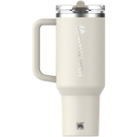 Vaso térmico con pajita abatible a prueba de fugas 1,18L Stanley color beige vista impresa logo 2