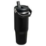 Vaso térmico con pajita abatible a prueba de fugas 890ml Stanley color negro segunda vista trasera