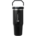 Vaso térmico con pajita abatible a prueba de fugas 890ml Stanley color negro vista impresa logo 2