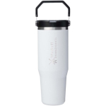 Vaso térmico con pajita abatible a prueba de fugas 890ml Stanley color blanco vista impresa logo 2