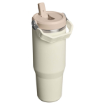 Vaso térmico con pajita abatible a prueba de fugas 890ml Stanley color beige segunda vista trasera