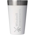Vaso apilable con doble pared y aislamiento al vacío 470ml Stanley color blanco vista impresa logo 2