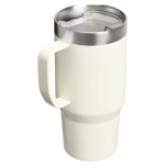 Taza térmica de acero inox con tapa antisalpicaduras 710ml Stanley color beige segunda vista trasera