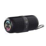 Altavoz inalámbrico con micrófono y carga USB-C Prixton 30W color negro vista lateral