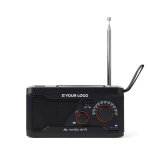 Radio de emergencia con powerbank Nordic Drift Titan 4000mAh color negro vista de impresión