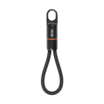 Cable de carga rápida USB-C con mosquetón Nordic Drift Everest 60W color negro vista de impresión