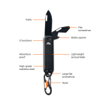 Multiherramienta llavero de acero inoxidable Nordic Drift Adventure color negro