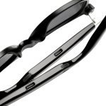 Gafas de audio inteligentes con traducción IA polarizadas UV400 color negro sexta vista