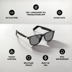 Gafas de audio inteligentes con traducción IA polarizadas UV400 color negro novena vista