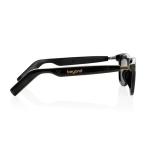 Gafas de audio inteligentes con traducción IA polarizadas UV400 color negro vista con logo