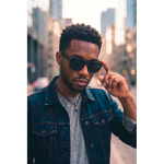 Gafas de audio inteligentes con traducción IA polarizadas UV400 color negro vista de ambiente 3