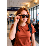 Gafas de audio inteligentes con traducción IA polarizadas UV400 color negro vista de ambiente 4