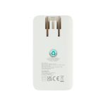 Cargador plano ultrafino con clavijas viaje y USB-C 65W color blanco cuarta vista