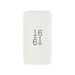 Cargador plano ultrafino con clavijas viaje y USB-C 65W color blanco vista con logo