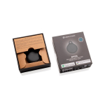 Localizador inteligente con luz y compatible con iOS y Android color negro vista con caja