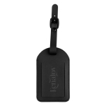 Etiqueta inteligente ultrafina con sonido y localización mundial color negro vista con logo