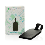 Etiqueta inteligente ultrafina con sonido y localización mundial color negro vista con caja