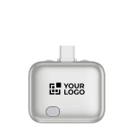 Adaptador carga inteligente USB-C protección sobrecarga 140W color plateado vista de impresión
