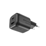 Cargador USB ecológico compacto con enchufe para EU 100W color negro cuarta vista