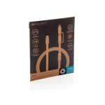 Cable de carga rápida 2 en 1 trenzado anti enredos 60W 120cm color negro segunda vista con caja