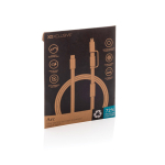Cable de carga rápida 2 en 1 trenzado anti enredos 60W 120cm color azul segunda vista con caja