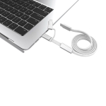Cable de carga rápida 2 en 1 trenzado anti enredos 60W 120cm color gris tercera vista