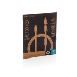 Cable de carga rápida 2 en 1 trenzado anti enredos 60W 120cm color gris segunda vista con caja
