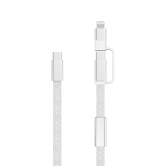 Cable de carga rápida 2 en 1 trenzado anti enredos 60W 120cm color gris