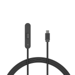 Cable carga USB-C a USB-C con soporte ajustable para móvil 65W color negro tercera vista