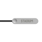 Cable carga USB-C a USB-C con soporte ajustable para móvil 65W color negro vista con logo