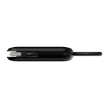 Cable llavero de plástico reciclado 4 en 1 de carga rápida 100W color negro quinta vista