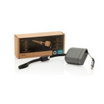 Cable de carga retráctil USB-C a USB-C 120cm 16 pines 100W color gris vista con caja
