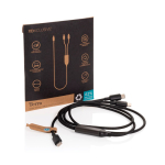 Cable carga custom made doble salida USB-C carga rápida 100W color negro vista con caja