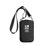 Estuche rígido organizador viaje correa cuello Swiss Peak color negro vista de impresión
